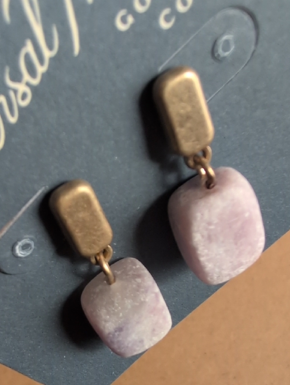 Universal Thread Lavender-Pink Semi-Precious Drop Earrings - Picture 7 of 7